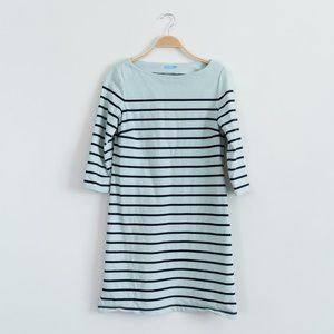 J. McLaughlin Womens Sylvie Striped 3/4 Sleeve Shift Dress Size Small Blue